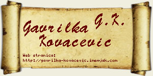 Gavrilka Kovačević vizit kartica